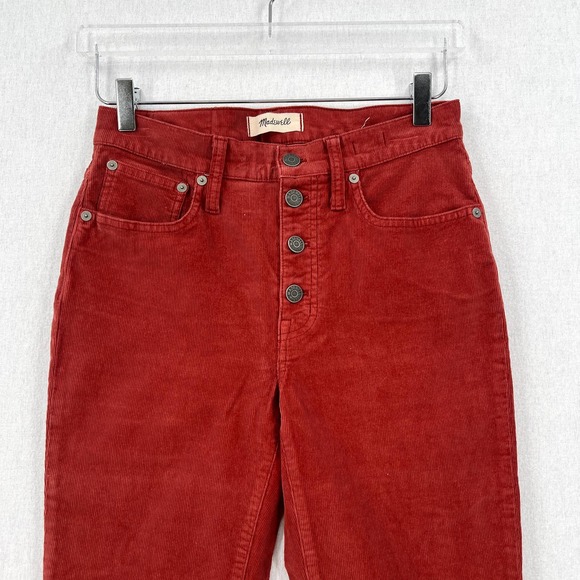 MADEWELL Pants Womens 27 Rust Cali Demi Boot Jeans Corduroy Button Front Edition - Picture 5 of 16